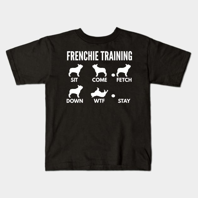 Frenchie Training - French Bulldog Tricks Kids T-Shirt by DoggyStyles